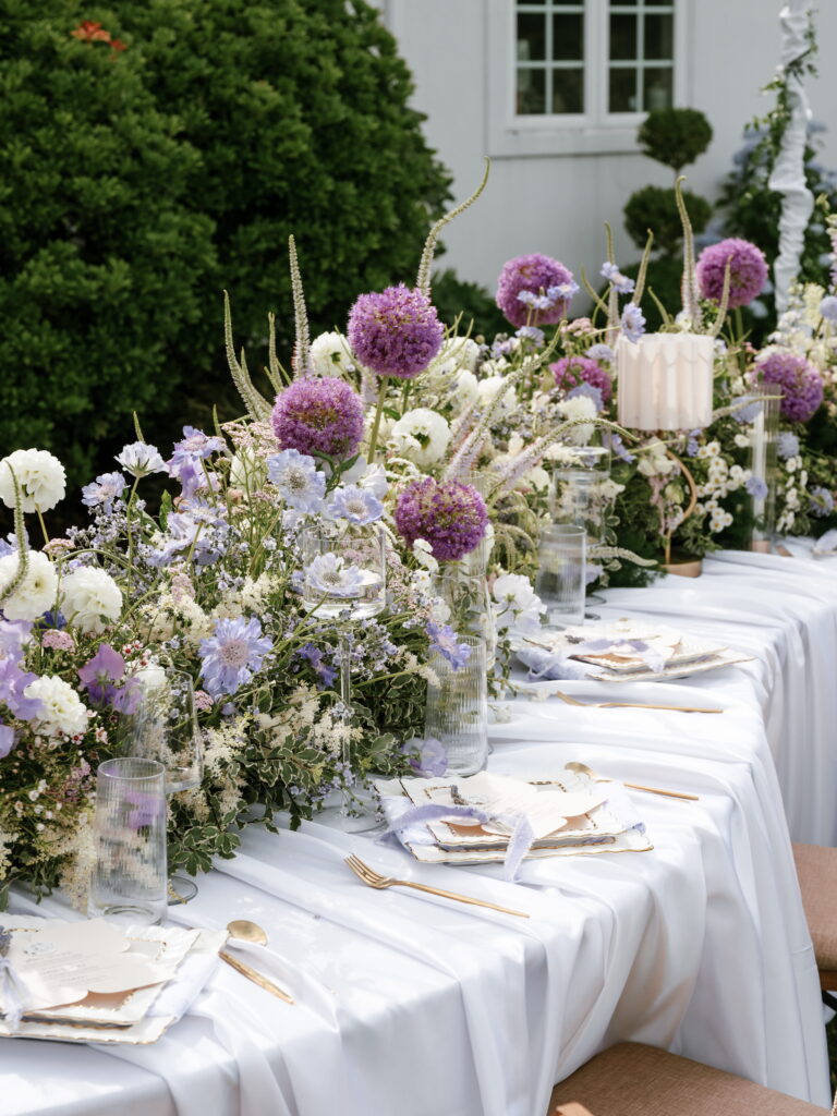 Luxury garden wedding tablescape in Oregon