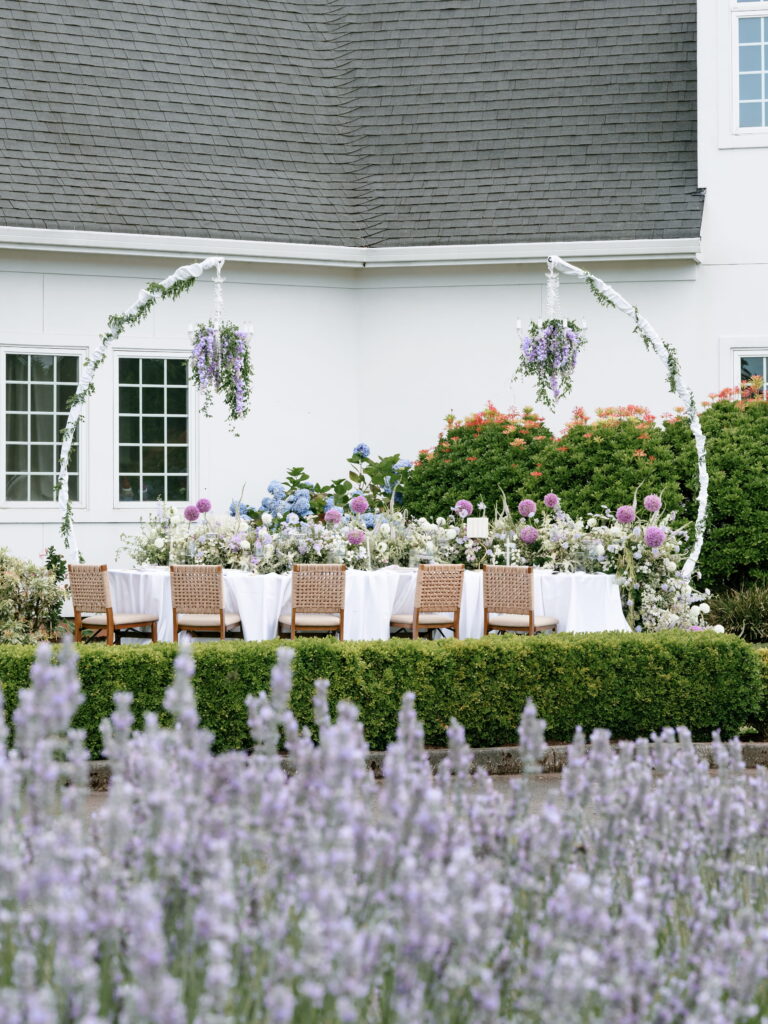 French inspired wedding tablescape at HappiMiss Lavender Garden